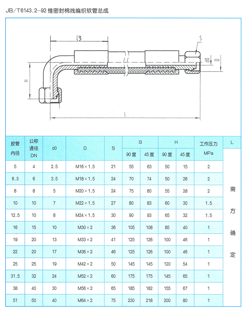 液压软管总成 JB-T6143.2